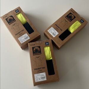 Brahma 2-Pack Black and Yellow Short Sleeve Tees Size 3XL